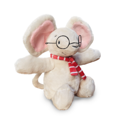 Muis knuffel met bril